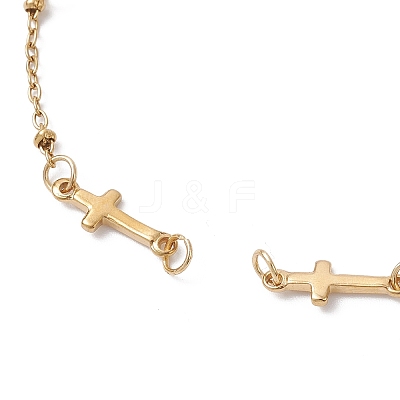2Pcs 2 Colors 304 Stainless Steel Cross Link Chain Bracelet Making Sets AJEW-JB01380-1