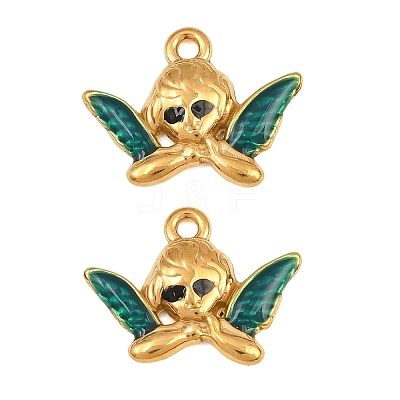 304 Stainless Steel Enamel Pendants SA-CBAF5D5-18G-02-1