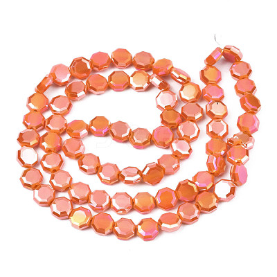 Electroplate Opaque Solid Color Glass Beads Strands EGLA-N002-27-B02-1