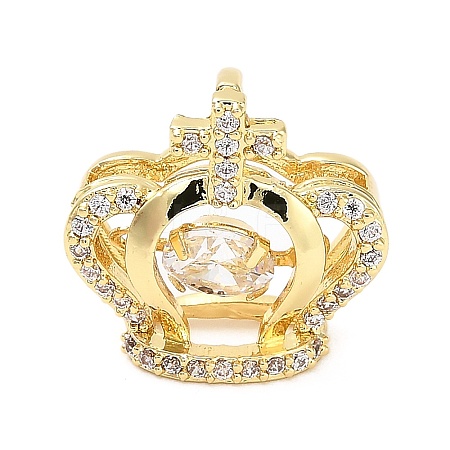 Brass Micro Pave Cubic Zirconia Pendants KK-L229-029G-1