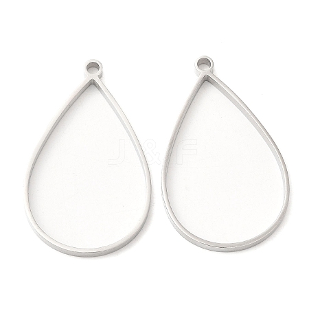 Non-Tarnish 304 Stainless Steel Open Back Bezel Teardrop Pendants LS-STAS-Z040-11A-P-1