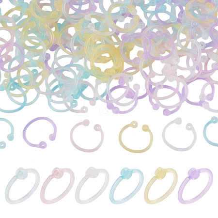 150Pcs 6 Colors Plastic Loose Leaf Book Binder Hinged Rings FIND-TA0010-54C-1