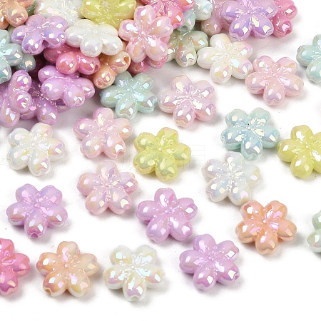 UV Plating Opaque Acrylic Beads MACR-L007-06C-1