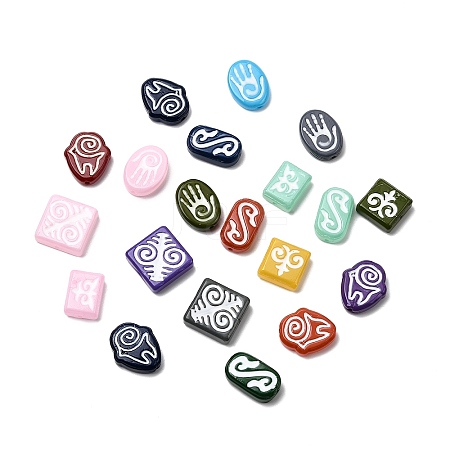 Baking Paint Glass Beads LAMP-Z017-01-1