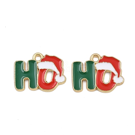 Christmas Themes Alloy Enamel Pendants X-ENAM-Z023-01G-01-1