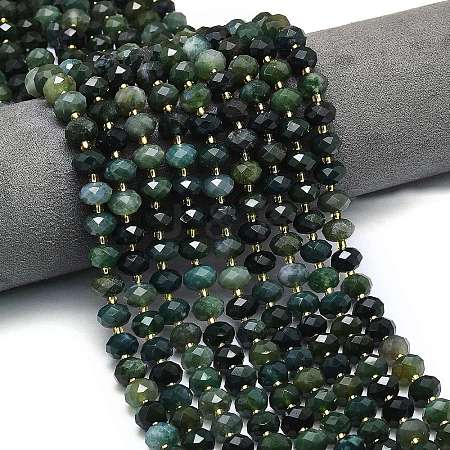 Natural Moss Agate Beads Strands G-P573-A19-01-1