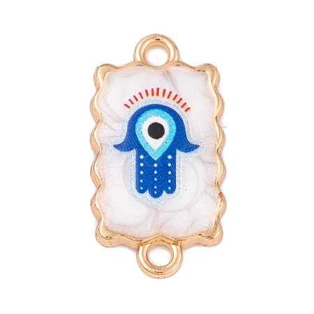 Alloy Blue Enamel Connector Charms ENAM-Z012-02B-G-1