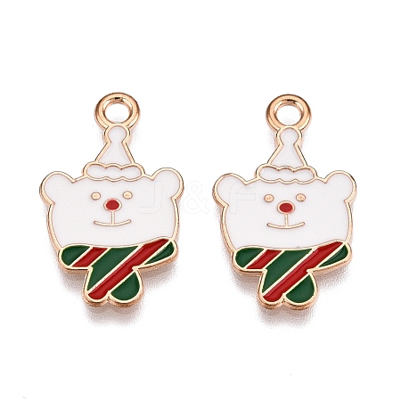 Christmas Theme Alloy Enamel Pendants ENAM-T020-33G-1