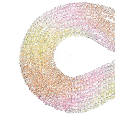 10 Strands Transparent Gradient Color Glass Beads Strands GLAA-CJ0002-09C-1