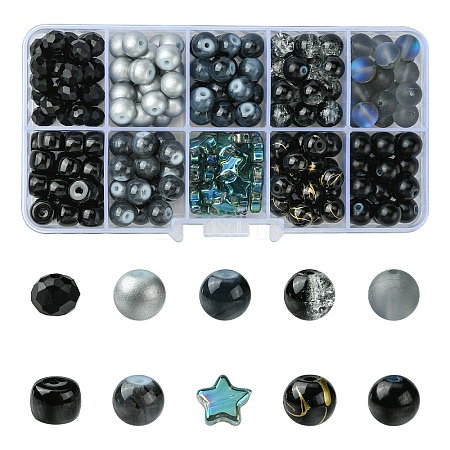 DIY Round Glass Beads Jewelry Making Findings Kits DIY-YW0010-93A-1