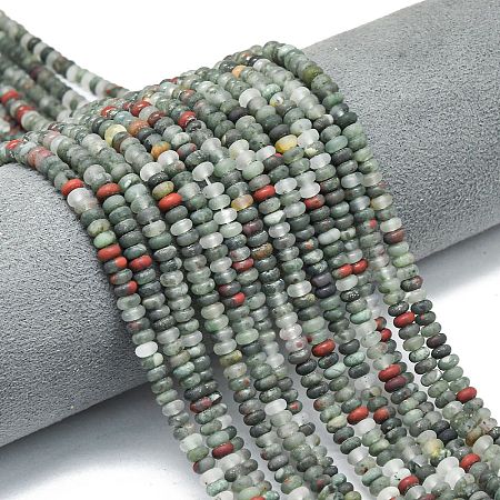 Natural African Bloodstone Beads Strands G-P575-A55-4x2mm-1