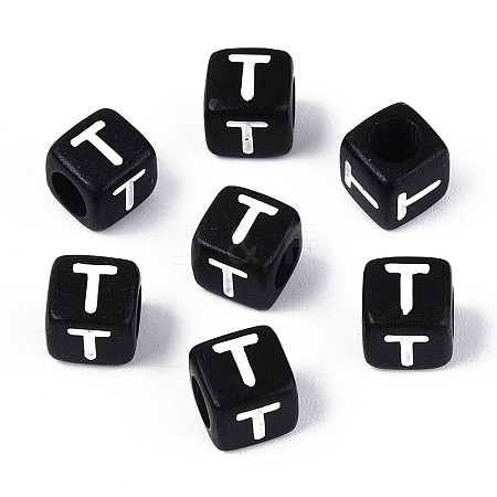 Initial Acrylic Horizontal Hole Beads X-OACR-ZX006-35T-1