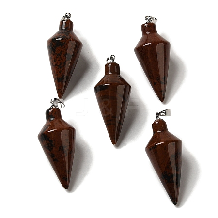 Natural Mahogany Obsidian Pendants G-Z055-02P-04-1