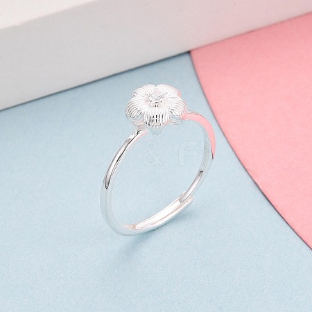 925 Sterling Silver Micro Pave Clear Cubic Zirconia Adjustable Finger Rings for Women STER-N016-142S-1