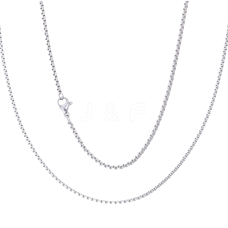 304 Stainless Steel Box Chain Necklace Makings AJEW-WH0270-251-1