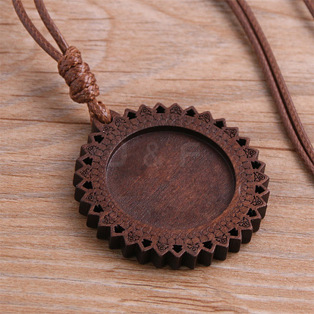 Wood Pendant Cabochons Settings WOOD-H106-26A-03-1
