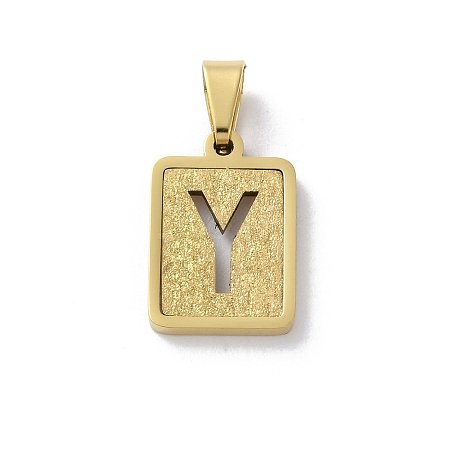 304 Stainless Steel Alphabet Pendants STAS-S152-01G-Y-1