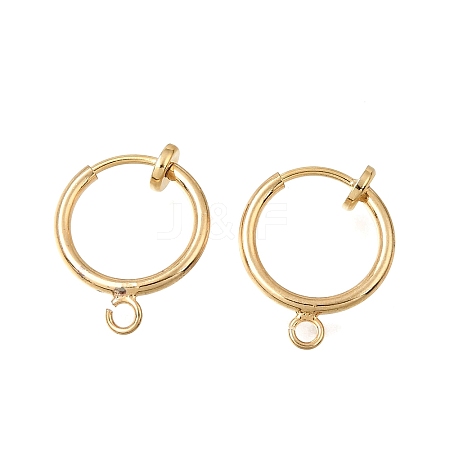 Brass Clip-on Earring Finding KK-CBA2395-04G-1