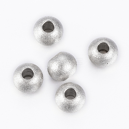 Tarnish Resistant 202 Stainless Steel Textured Beads STAS-K154-C-72P-1