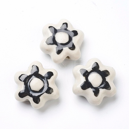 Handmade Porcelain Flower Beads PORC-J008-06-1