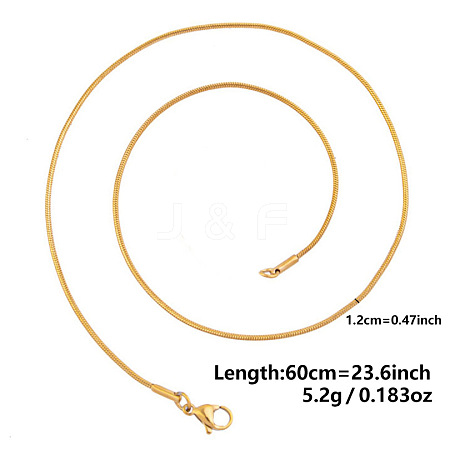 1.2MM Unisex 304 Stainless Steel Snake Chains Necklaces YO4082-12-1