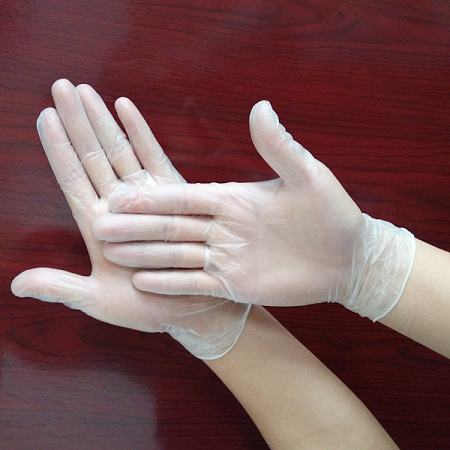 Disposable PVC Safety Gloves AJEW-E034-64S-1