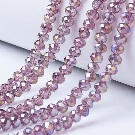 Electroplate Glass Beads Strands X-EGLA-A034-T8mm-B10-1
