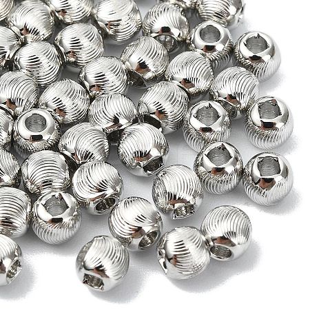 SHEGRACE Brass Textured Round Beads XGRPCU874-297P-1