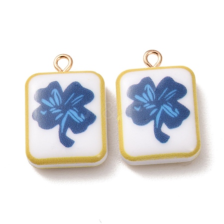 Printed Alloy with Acrylic Pendants AL-CBAE25B-02A-G-1
