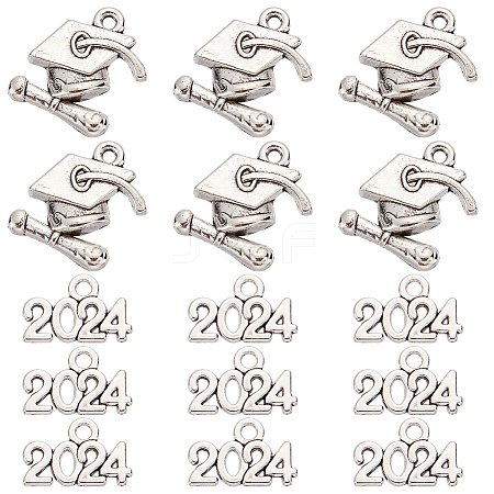 100Pcs 2 Styles Tibetan Style Alloy Charms TIBE-SC0001-88-1