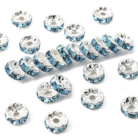 Brass Grade A Rhinestone Spacer Beads RB-A014-Z8mm-03S-1