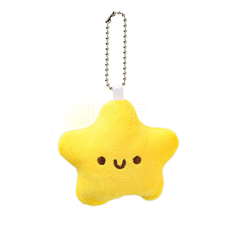 Cute Star Plush Pendant Decoration AJEW-U004-01-1