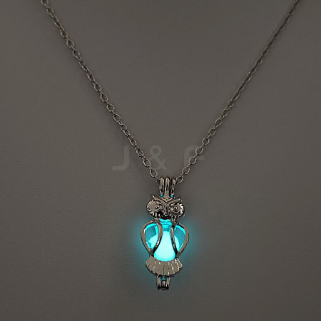 Alloy with Luminous Resin Bead Inside Pendant Necklaces for Women Men FS-WG4D5C2-01-1