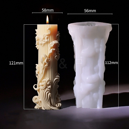 Column with Flower DIY Candle Silicone Molds PW-WG4721C-05-1