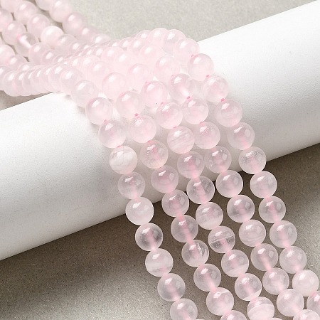Natural Pink Calcite Beads Strands G-Z103-A01-6mm-1