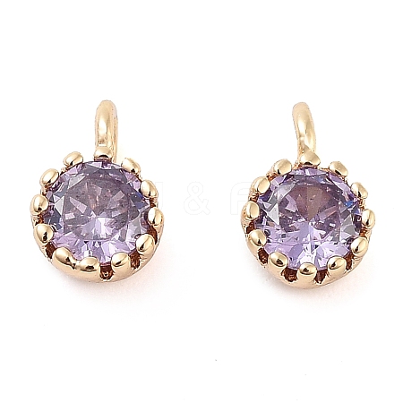 Brass Micro Pave Cubic Zirconia Charms KK-U028-19G-03-1