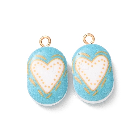 Printed Alloy with Acrylic Pendants AL-CBAE25B-04E-G-1