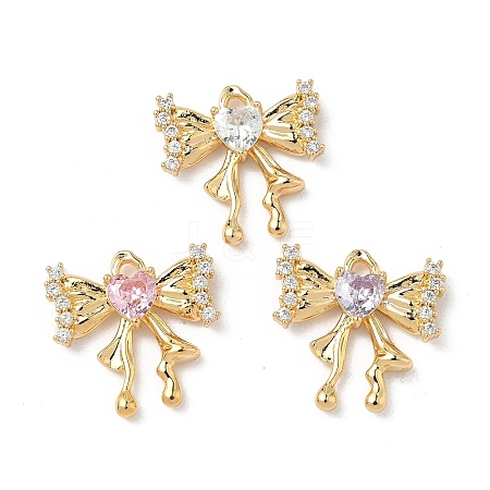 Brass Micro Pave Cubic Zirconia Pendants KK-S531-08G-1