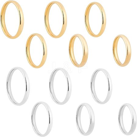 Unicraftale 304 Stainless Steel Flat Plain Band Rings STAS-UN0017-91P-1