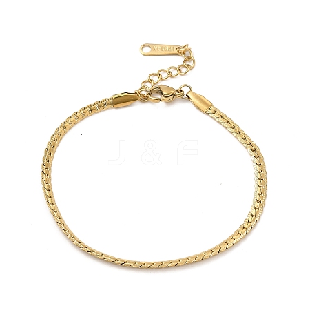 Ion Plating(IP) 304 Stainless Steel Cuban Link Chain Bracelet for Women BJEW-G667-06G-1