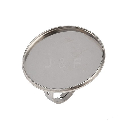304 Stainless Steel Cuff Ring Components STAS-D372-06P-09-1