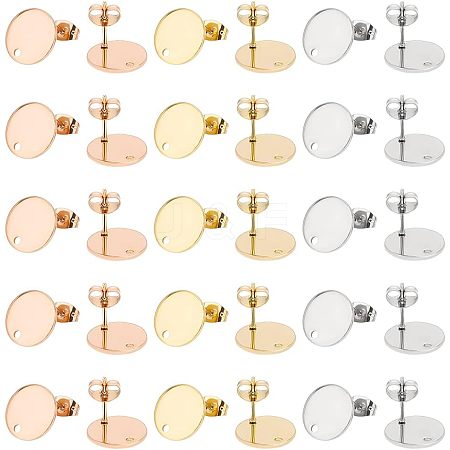 PVD Vacuum Plating 304 Stainless Steel Stud Earring Findings STAS-UN0002-42-1