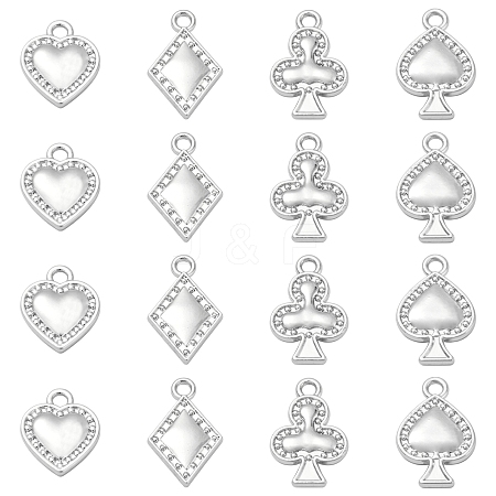 16Pcs 4 Styles Playing Card Theme Charm FIND-FS0003-82-1