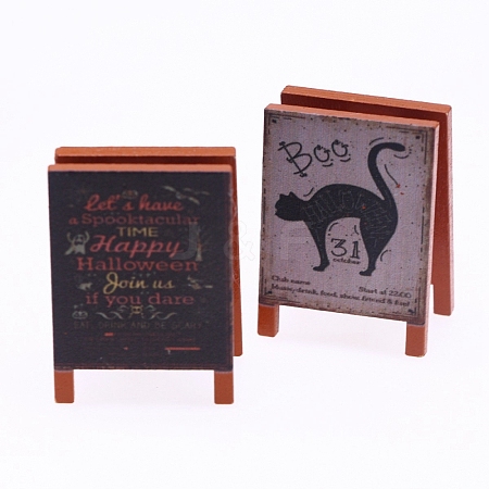 Dollhouse Miniature Wooden Sign with Vintage Chalkboard Decoration PW-WG72554-03-1