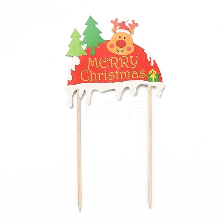 Paper Elk Christmas Reindeer/Stag Head Cake Insert Card Decoration DIY-H108-27-1