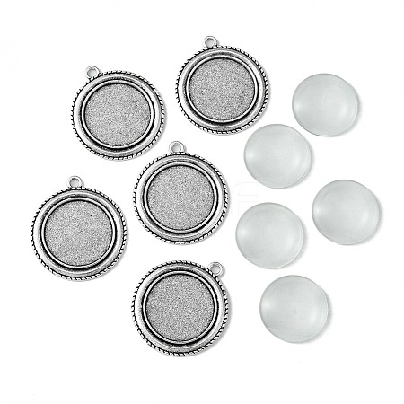 DIY Blank Tibetan Style Alloy Pendants Making Kit DIY-FS0005-80C-1