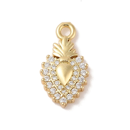 Rack Plating Brass Cubic Zirconia Pendants KK-S380-43G-1