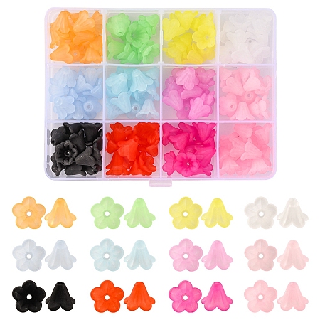 144Pcs 12 Colors Opaque Acrylic Beads SACR-YW0001-46-1