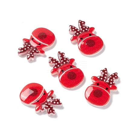 Christmas Themed Opaque Resin Cabochons CRES-P022-05-1