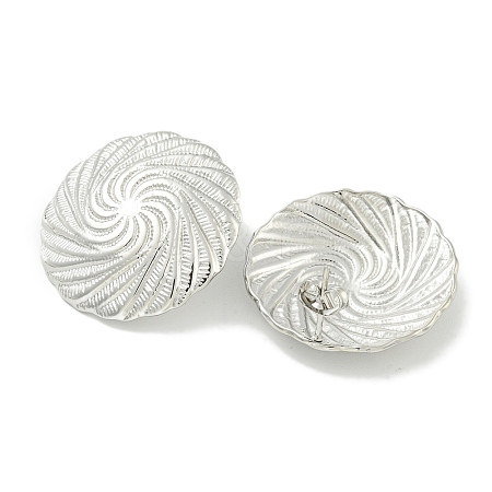 Non-Tarnish Ion Plating(IP) Flat Round 304 Stainless Steel Stud Earrings for Women EJEW-G400-32P-1